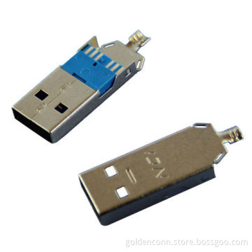 USB 3.0 A male connector, single layer